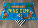 Geniet van je pensioen Vlaggetjes slinger, spandoek & button, Diversen, Vlaggen en Wimpels, Verzenden, Zo goed als nieuw