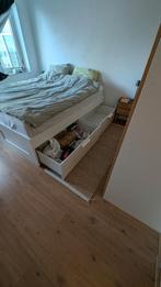 IKEA Brimnes bed 160x200 + Memorypur matras, Ophalen, Wit, Tweepersoons, Zo goed als nieuw
