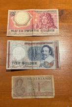 3 Gulden Biljetten - 1, 10 & 25 Gulden, Ophalen of Verzenden, 1 gulden, Setje