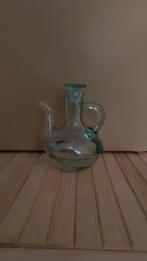 olie kannetje groen/blauw glas vintage, Ophalen of Verzenden