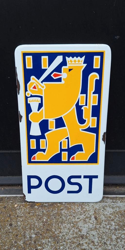 Mooi POST emaille reclamebord., Verzamelen, Merken en Reclamevoorwerpen, Gebruikt, Reclamebord, Ophalen of Verzenden