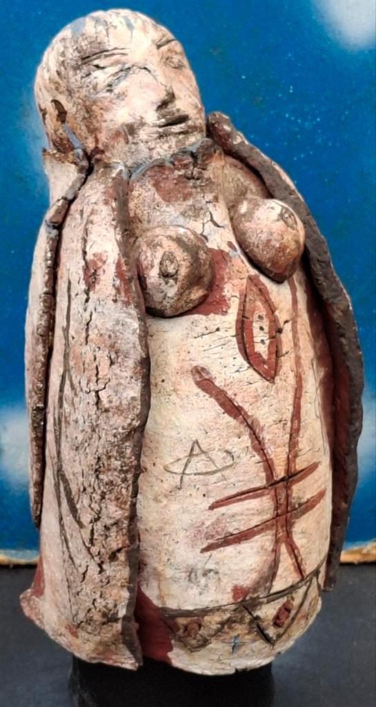 Geabstraheerde terra-cotta sculptuur.  RARE.  Oud. 18 cm., Antiek en Kunst, Antiek | Keramiek en Aardewerk, Ophalen