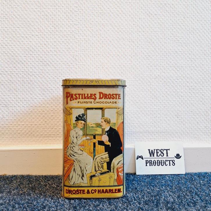 Vintage Droste Blik (Groot), Verzamelen, Blikken, Gebruikt, Koffie, Droste, Ophalen of Verzenden