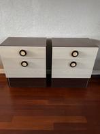 Twee vintage mid century nachtkastjes, Ophalen, Minder dan 45 cm