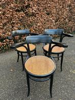 3 eetkamerstoelen thonet webbing jaren 60 SET PRIJS, Huis en Inrichting, Ophalen, Bruin, Hout, Zo goed als nieuw