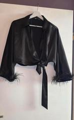 Zara  satijnen blouse met veertjes maat m, Ophalen of Verzenden, Zo goed als nieuw, Maat 38/40 (M), Korte mouw