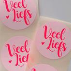 Sluitstickers veel liefs stickers neon roze hart wensetiket, Nieuw, Meerdere stickers, Verzenden