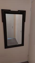 Zware zwarte spiegel met geslepen glas, lijst 120x70cm, Ophalen, 100 tot 150 cm, Zo goed als nieuw, Rechthoekig