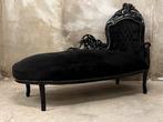 Mooie oude zwarte chaise longue., Huis en Inrichting, Banken | Sofa's en Chaises Longues, Gebruikt, Ophalen of Verzenden