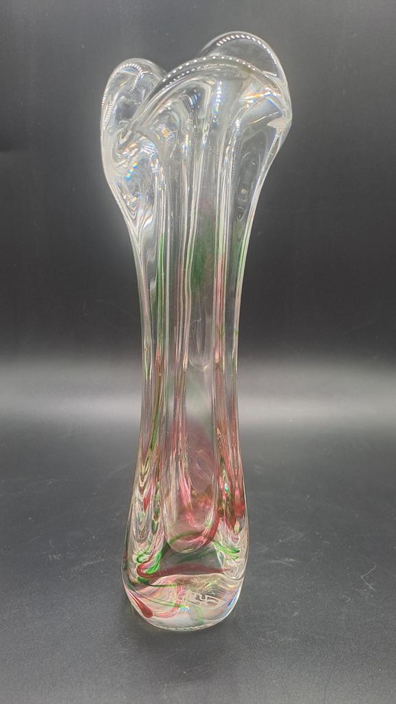 Kristalunie Maastricht Vaas, Max Verboeket, hoogte 23 cm., Antiek en Kunst, Antiek | Glas en Kristal, Ophalen of Verzenden