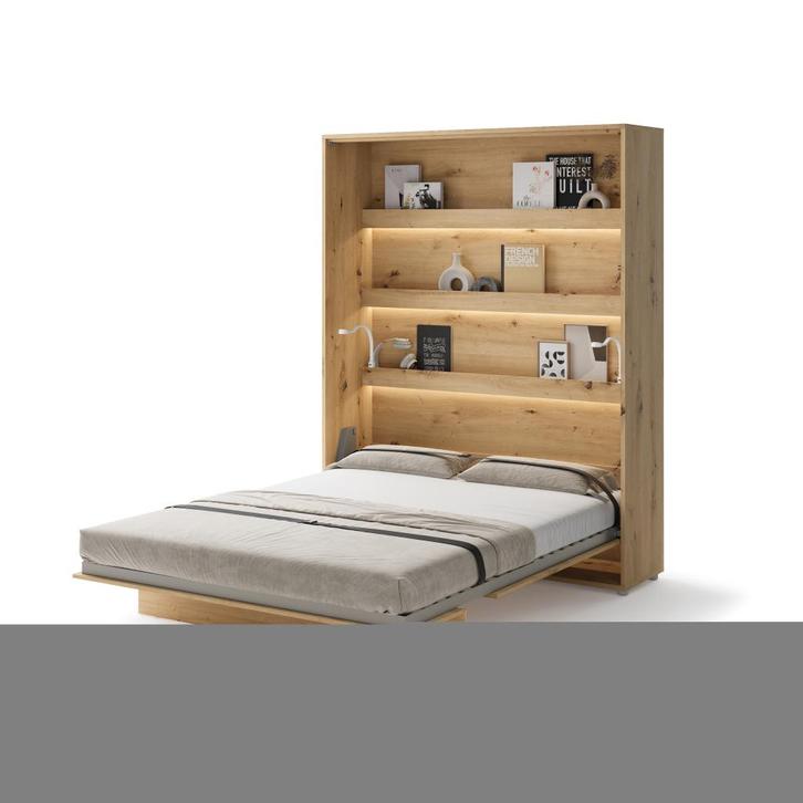 Concept opklapbed verticaal - 160x200 - Eikenkleur, Huis en Inrichting, Slaapkamer | Bedden