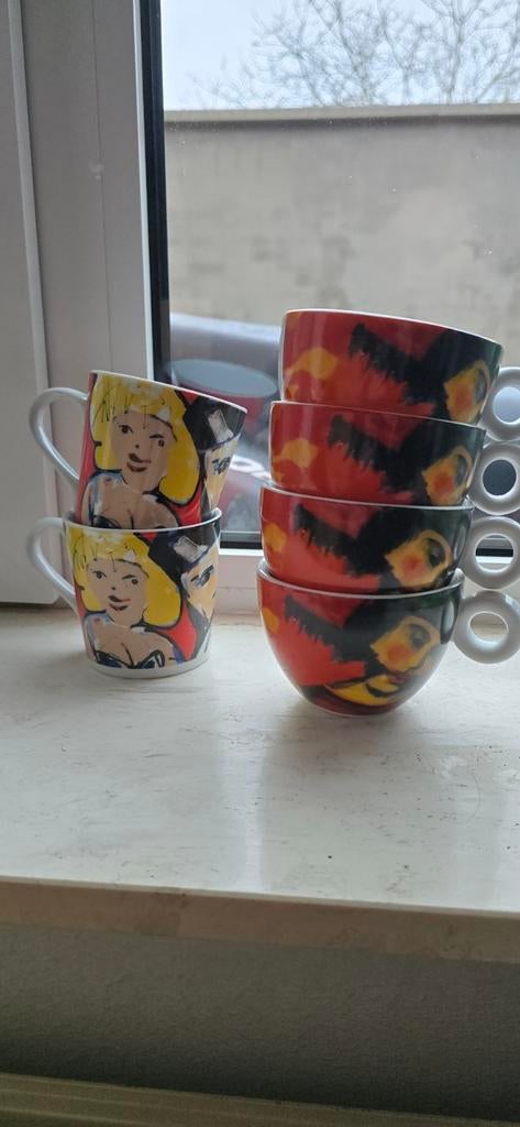 Vangogh en Herman Brood kopjes, Ophalen, Gebruikt, Keramiek, Overige stijlen