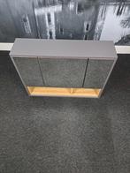 Spiegelkast - Grijs - 80x60x20 cm - Eikenlook - Badkamerkast, Huis en Inrichting, Badkamer | Badkamermeubels, Ophalen, Spiegelkast