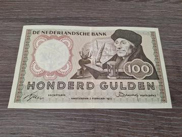 Heel mooi biljet 100 gulden Erasmus, 1953 beschikbaar voor biedingen