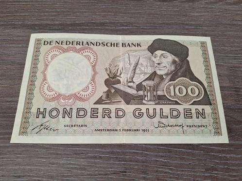 Heel mooi biljet 100 gulden Erasmus, 1953, Postzegels en Munten, Bankbiljetten | Nederland, 100 gulden, Ophalen of Verzenden