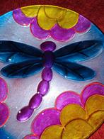 Glazen waterschaal op standaard - 45cm, Tuin en Terras, Vogelhuisjes en Vogelbaden, Ophalen of Verzenden, Gebruikt