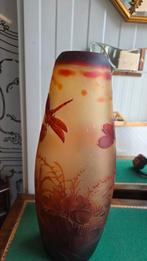 Gallë glaspasta geetste grote vaas 49 cm, Antiek en Kunst, Ophalen of Verzenden