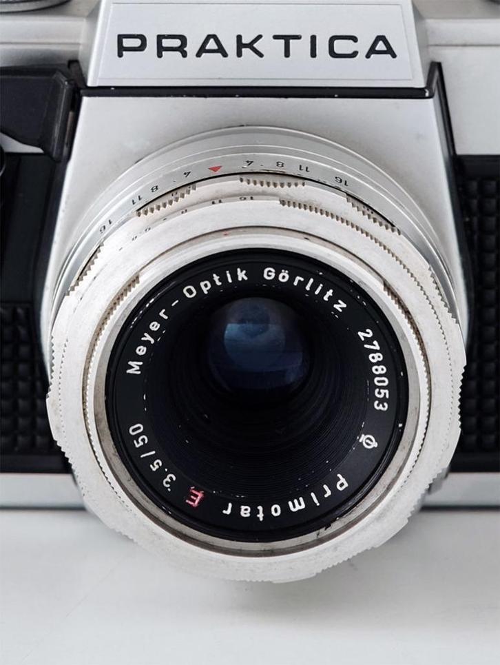 Verkocht-Praktica Meyer OPTIK Primotar 50mm 3.5 Lens M42 Alu, Audio, Tv en Foto, Fotocamera's Analoog, Gebruikt, Spiegelreflex