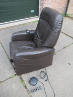 Electrische leren fauteuil., Verzenden, 75 tot 100 cm, Leer, 75 tot 100 cm