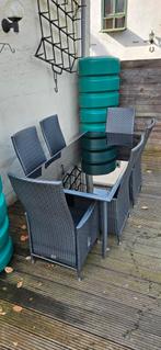 Tuinset met 6 verstelbare stoelen, Tuin en Terras, Tuinsets en Loungesets, Ophalen, 6 zitplaatsen, Aluminium, Zo goed als nieuw