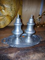 Tinnen peper en zout stel, Antiek en Kunst, Ophalen of Verzenden