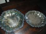 Twee zwaar verzilverde schaaltjes met sierlijke randen., Ophalen of Verzenden, Zilver