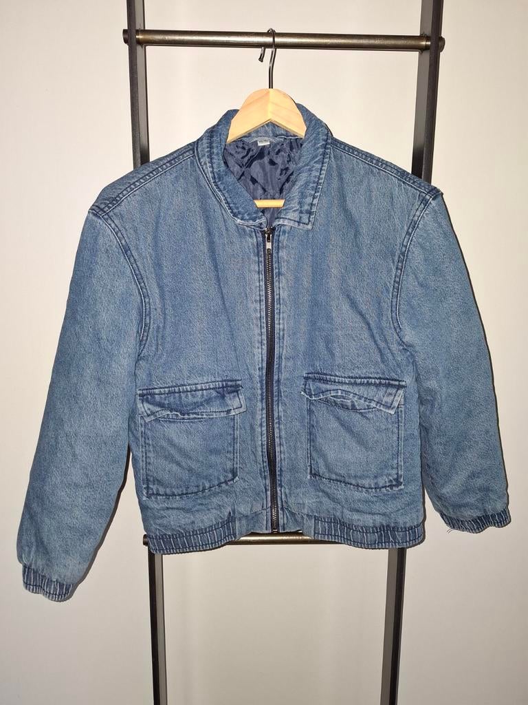 Gevoerde spijkerjas maat 146/152, Gebruikt, Jongen of Meisje, Ophalen of Verzenden, Jas