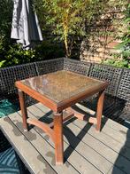 Salon tafel met glas plaat, Ophalen, Gebruikt, 50 tot 100 cm, Vierkant