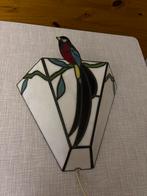 Vintage Tiffany Stijl Wandlamp met Vogel, Ophalen, Gebruikt, Glas
