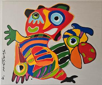 Schilderij van Fabian - "Hello again" - Acryl op linnen beschikbaar voor biedingen