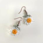 Handmade Limited Daisy Earrings –Turkish Needle Lace Jewelry, Ophalen of Verzenden, Nieuw, Overige materialen