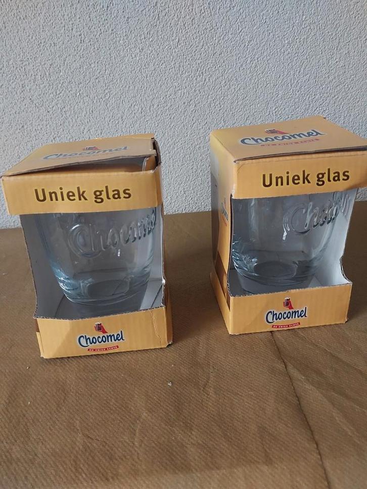 2 Chocomel Glazen - Nieuw in Doos, Verzamelen, Glas en Borrelglaasjes, Nieuw, Overige typen, Ophalen of Verzenden