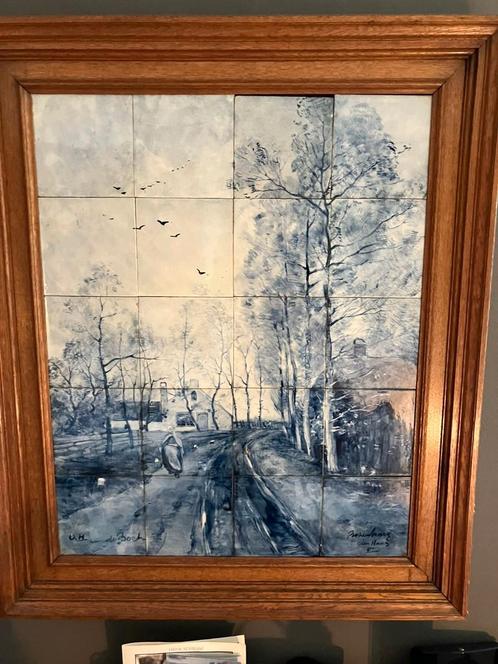 Rozenburg Tegeltableau - Winterlandschap, Antiek en Kunst, Antiek | Wandborden en Tegels, Ophalen of Verzenden