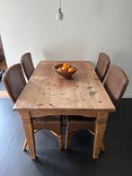 Lloyd Loom rotan eetkamerstoelen (4 stuks), Huis en Inrichting, Stoelen, Ophalen, Gebruikt, Bruin, Klassiek