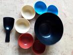 Vintage pindastel compleet met lepel en 6 bakjes., Ophalen of Verzenden, Huis en Inrichting