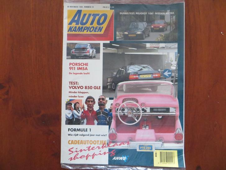 Autokampioen nr. 24 1992 Volvo 850 GLE, Porsche 911 IMSA, Boeken, Auto's | Folders en Tijdschriften, Nieuw, Porsche, Ophalen of Verzenden