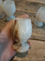 4 Marmeren Eierdopjes, Overige materialen, Gebruikt, Ophalen of Verzenden, Crème