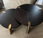 2 Richmond Salontafels - Set van Twee brin met messing, 100 tot 150 cm, Rond, Ophalen of Verzenden, Zo goed als nieuw