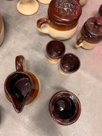 Vintage Aardewerk Servies - Bruin en Beige, Ophalen of Verzenden