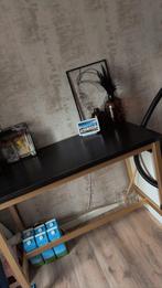 Als nieuw  IKEA UTBY bartafel - RVS frame (goud), zwart blad, 100 tot 150 cm, Ophalen of Verzenden, Zo goed als nieuw, Metaal