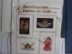 4 kerst karten voor borduren  zie foto's, Ophalen of Verzenden, Nieuw, Handborduren, Borduurpakket
