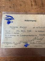 Bescheinigung Gleitflieger-abzeichen te dragen, Ophalen of Verzenden, Landmacht, Duitsland