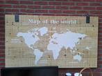 Map of the world, wereldkaart wand hout panelen 140x80cm, Huis en Inrichting, Ophalen, Zo goed als nieuw