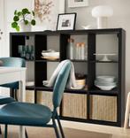 Ikea KALLAX 146,5 x 111,5 cm zwart + deuren, Huis en Inrichting, Kasten | Wandmeubels, Ophalen, Zo goed als nieuw