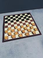 Dambord met houten damstenen, Hobby en Vrije tijd, Gezelschapsspellen | Bordspellen, Een of twee spelers, Ophalen of Verzenden