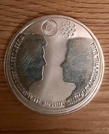 Zilveren 5 Euro Huwelijk Willem-Alexander & Maxima VERKOCHT beschikbaar voor biedingen