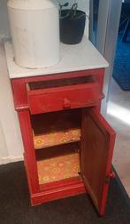Leuk Frans retro kastje rood marmer wastafel lade deurtje, Ophalen, Huis en Inrichting