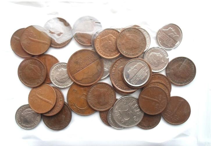 Zakje met 1, 5 ,10 , 25 cent munten Juliana/Beatrix, Postzegels en Munten, Munten | Nederland, Losse munt, Overige waardes, Koningin Juliana