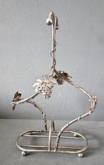 Een vintage zilverkleurige flessenhouder, Gebruikt, Verzenden, Minder dan 5 flessen, Metaal