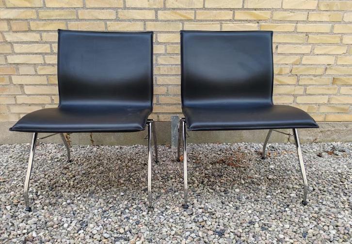 8 stuks Magnus Olesen vintage Deluxe leren loungestoelen, Huis en Inrichting, Stoelen, Gebruikt, Vijf, Zes of meer stoelen, Leer